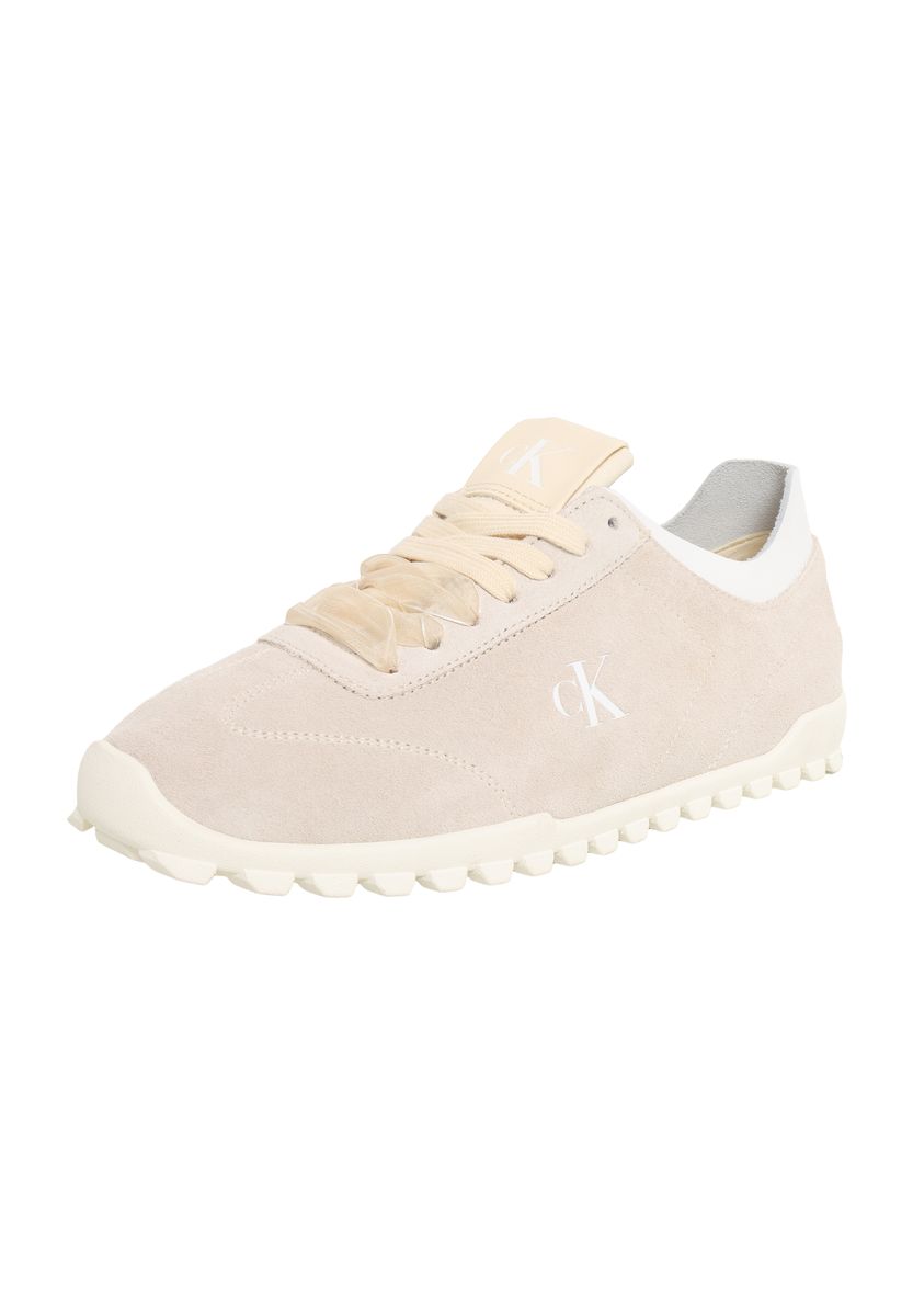 Beiger Wildleder Low-Top Sneaker
