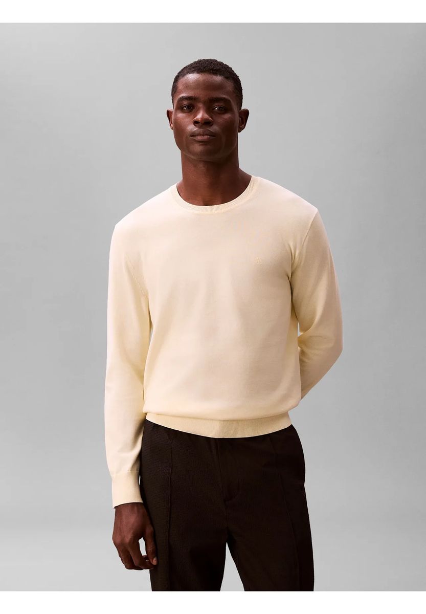 Herren Baumwollstrickpullover mit Rundhalsausschnitt