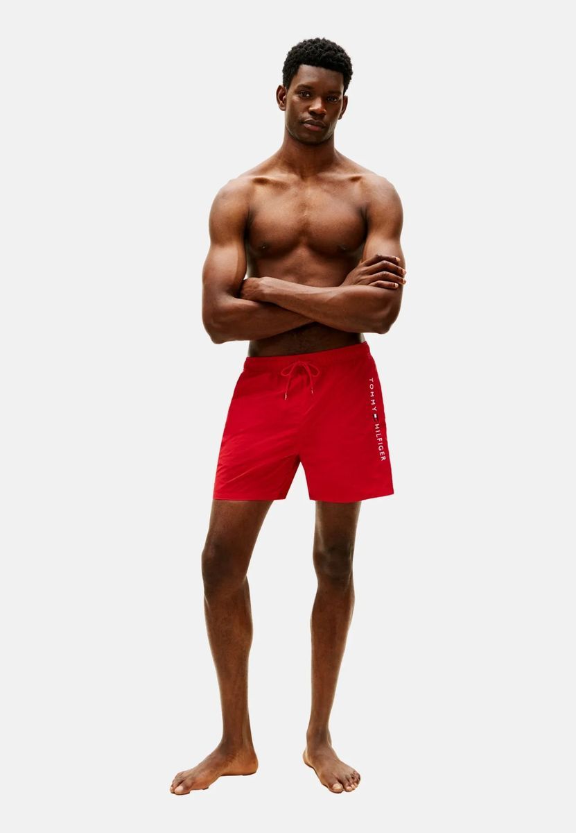 Herren Badeshorts in uni Rot