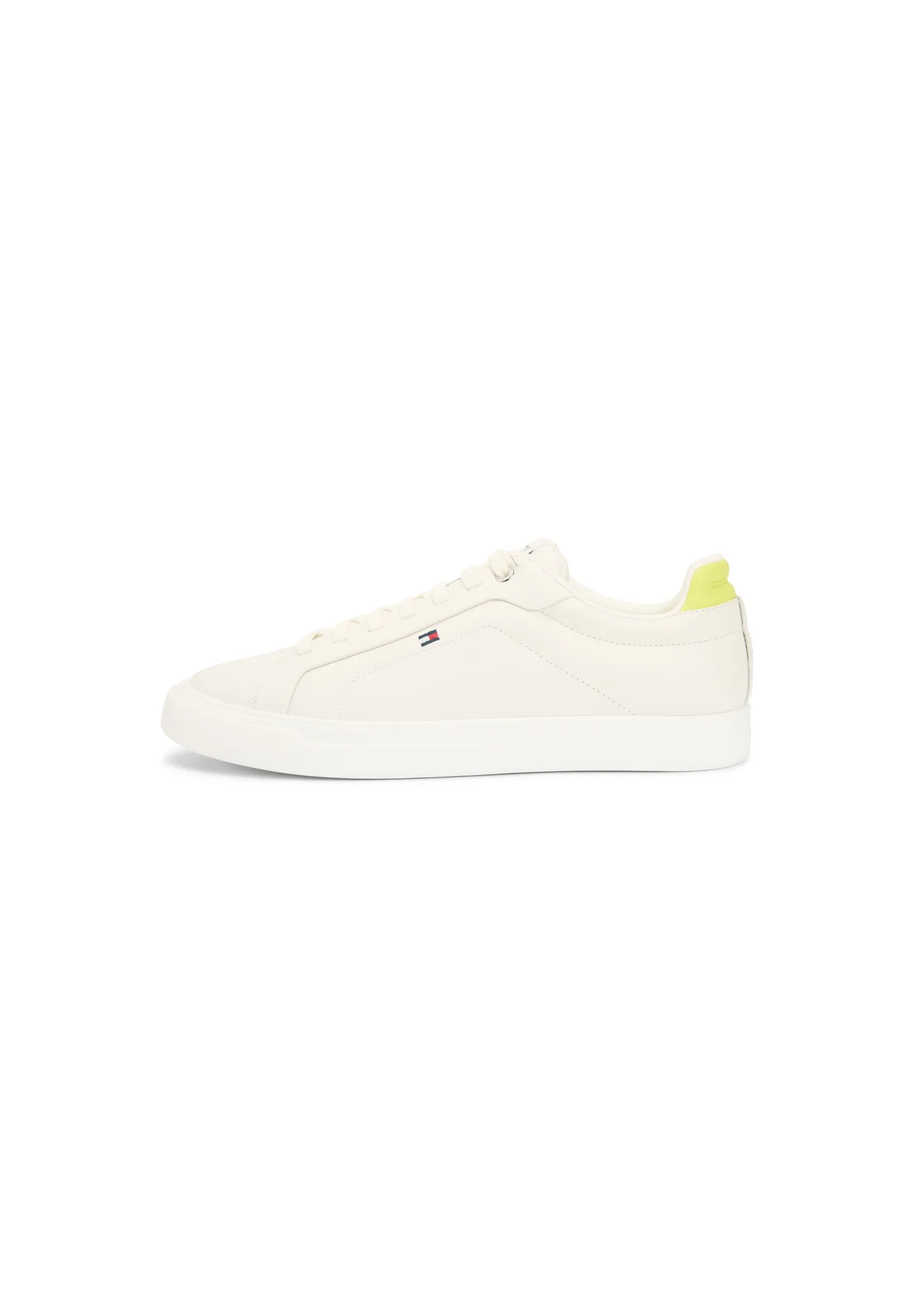 Klassischer Leder-Court-Sneaker mit Akzent-Ferse