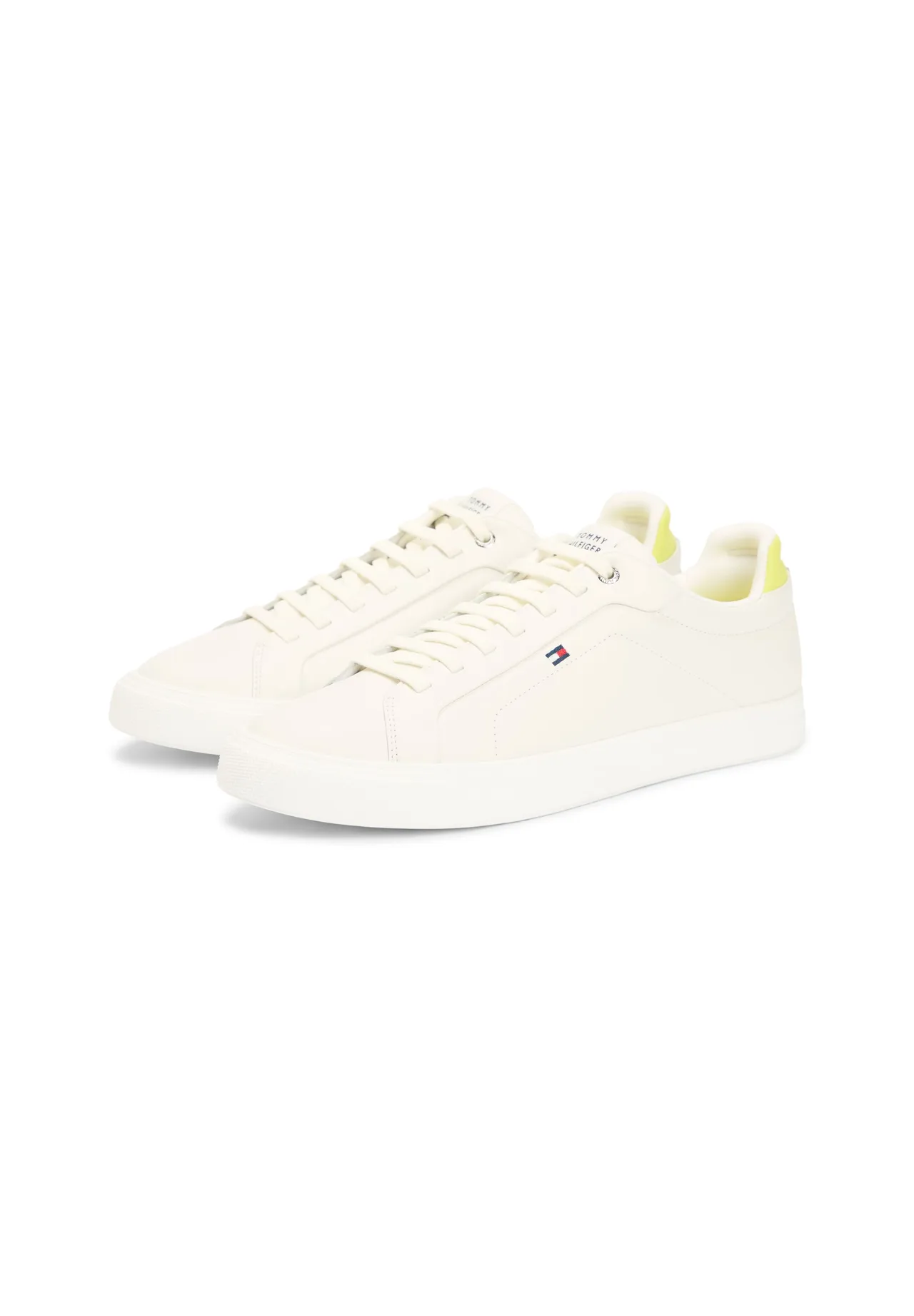 Klassischer Leder-Court-Sneaker mit Akzent-Ferse