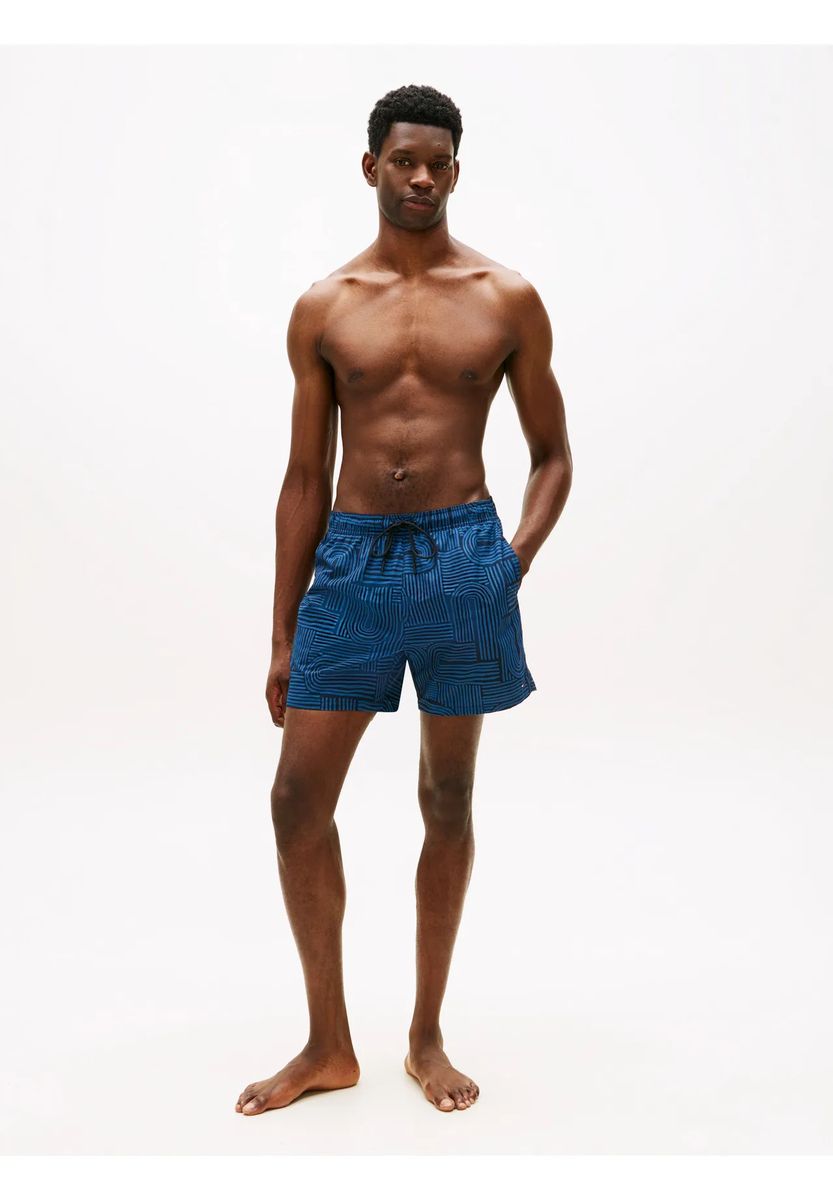 Schnelltrocknende Badeshorts für Herren mit Geometrie