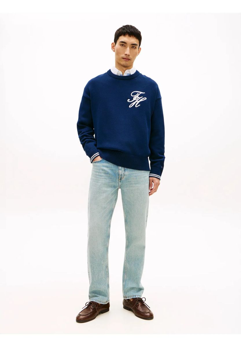 Herren Jeans mit geradem Bein, helle Waschung