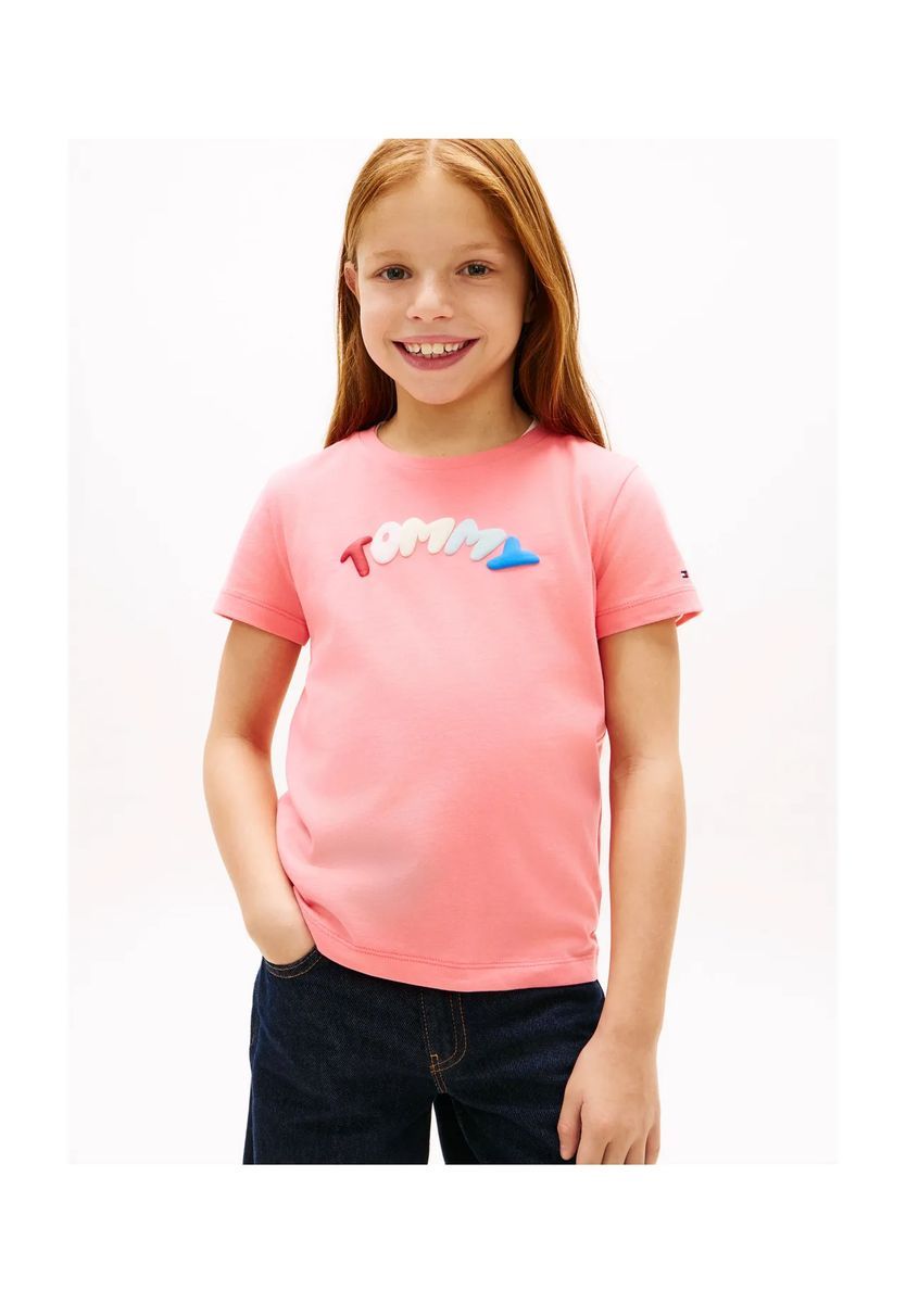 Klassisches Baumwoll-T-Shirt für Mädchen mit Logo