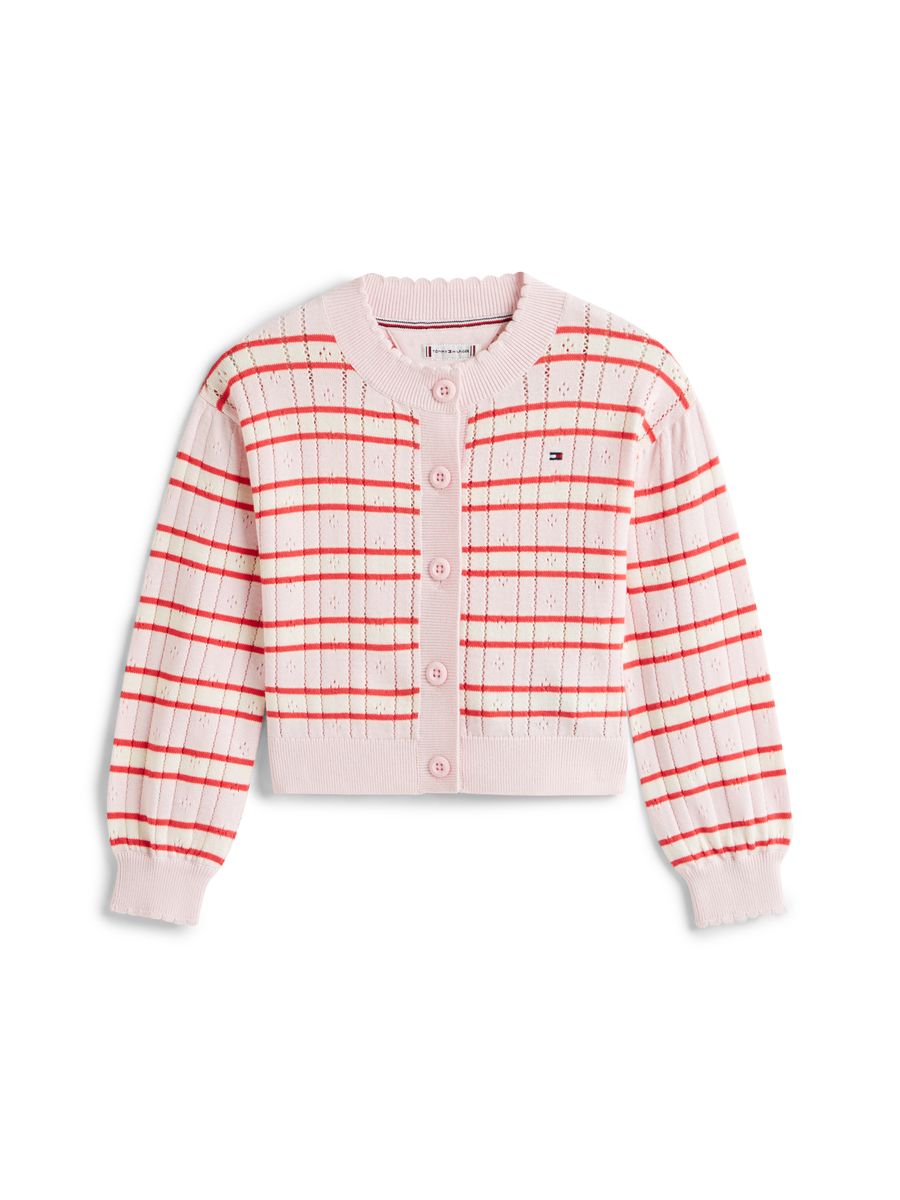 Mädchen Strickjacke rosa gestreift