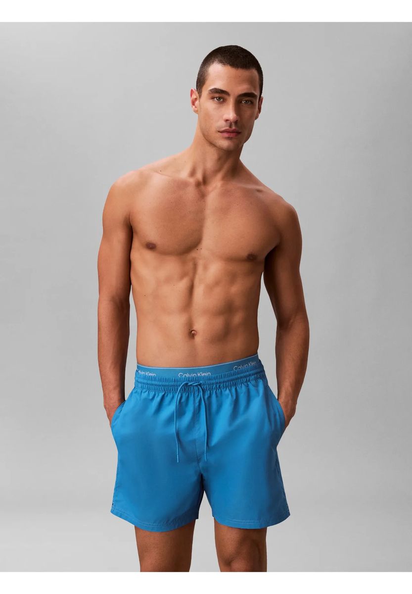 Herren Badeshorts mit Logo-Bund