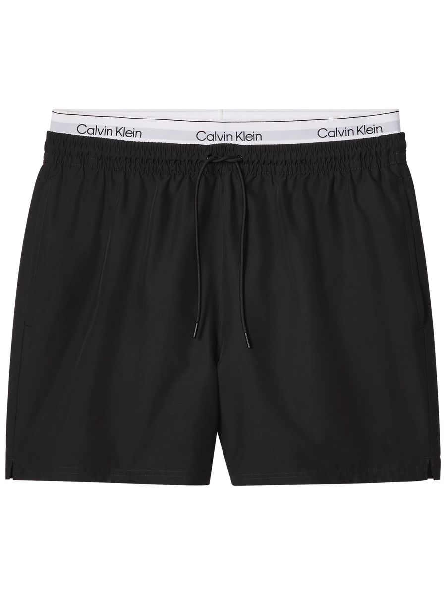 Herren Badeshorts mit Logo-Bund, uni