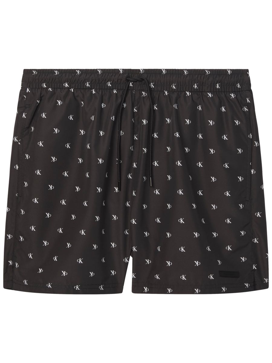 Herren Badeshorts mit Print und Kordelzug