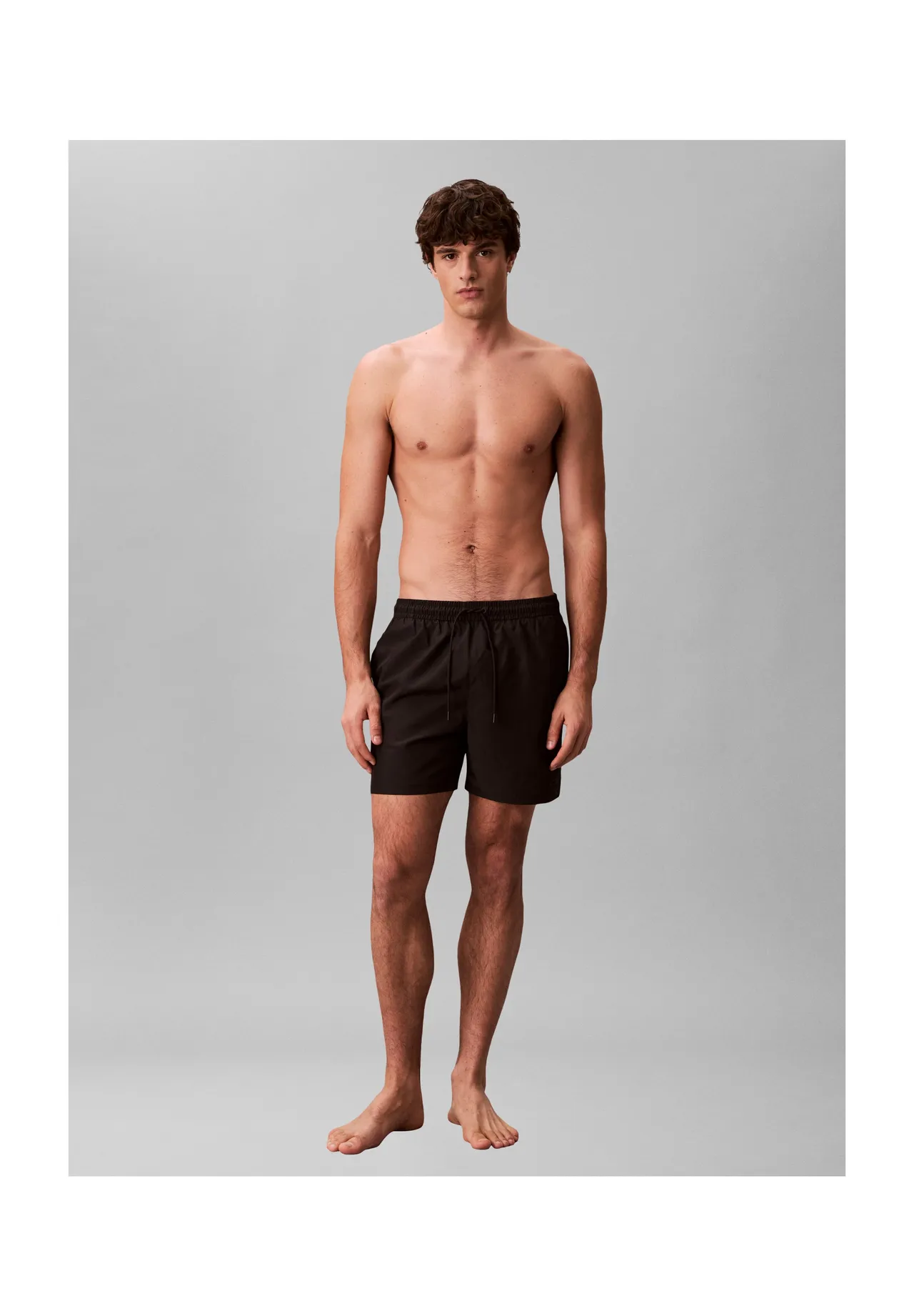 Herren Badeshorts mit Print und Kordelzug