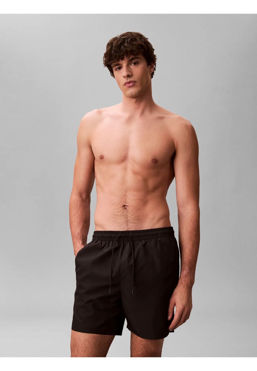 Herren Badeshorts mit Print und Kordelzug
