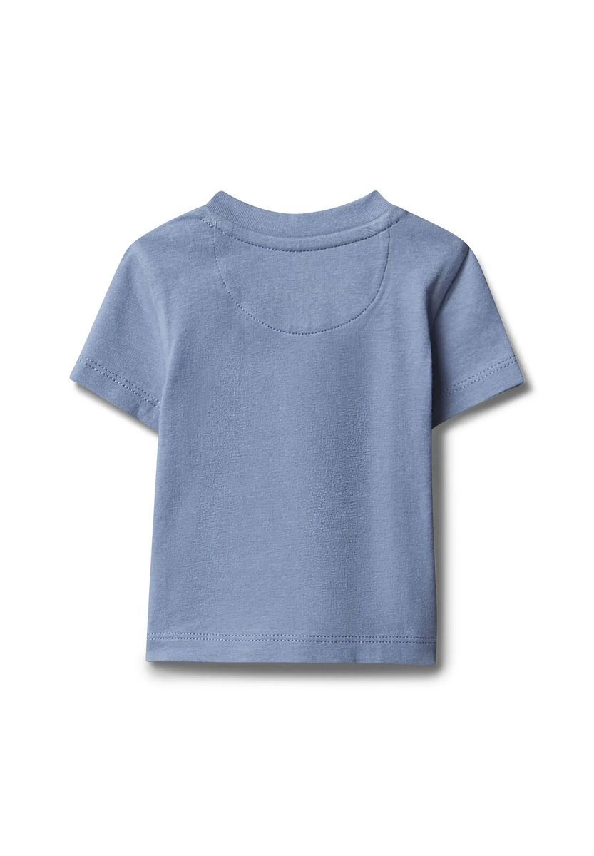 Babyblaues Baumwoll-T-Shirt mit Logo