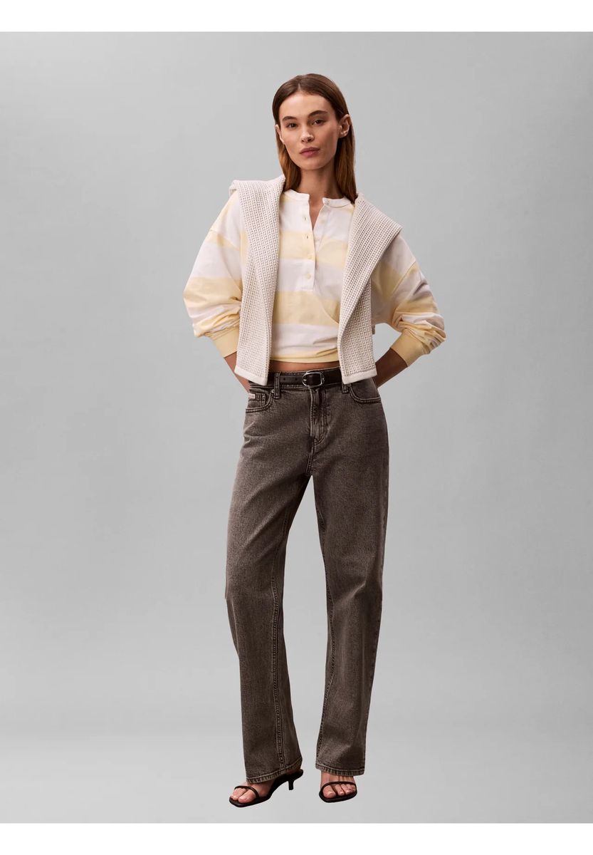 Gestreiftes Henley Langarmshirt