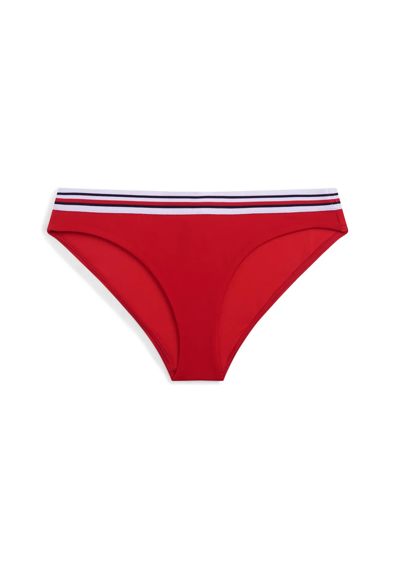 Sportliche Bikinihose mit gestreiftem Gummibund