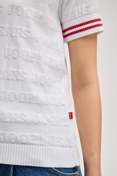 JOOP! Kalena Weißes und Rotes Strickpolo-Shirt aus Baumwolle