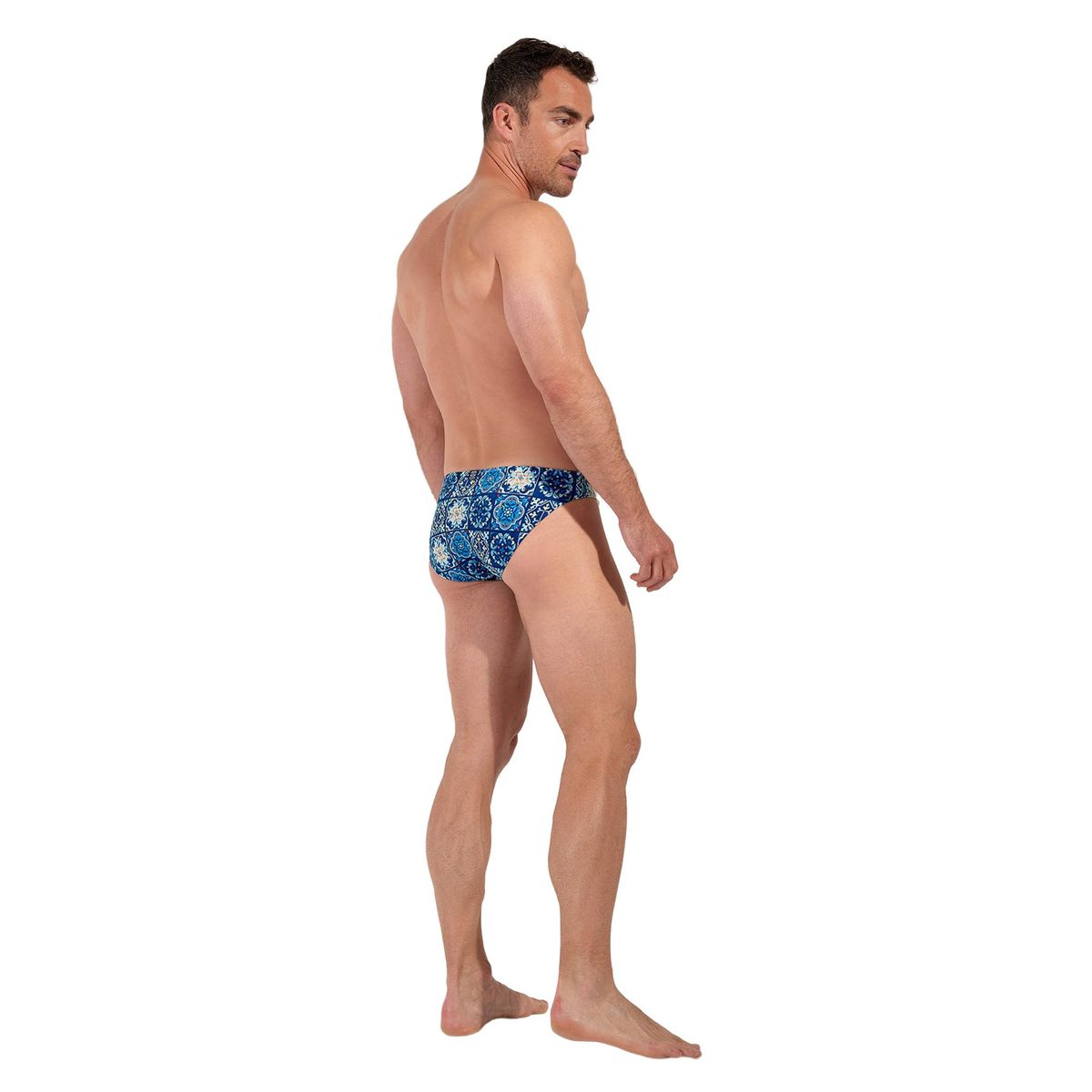 Herren Badehose mit Fliesenmuster