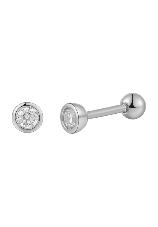 Silber Piercing mit Zirkonia