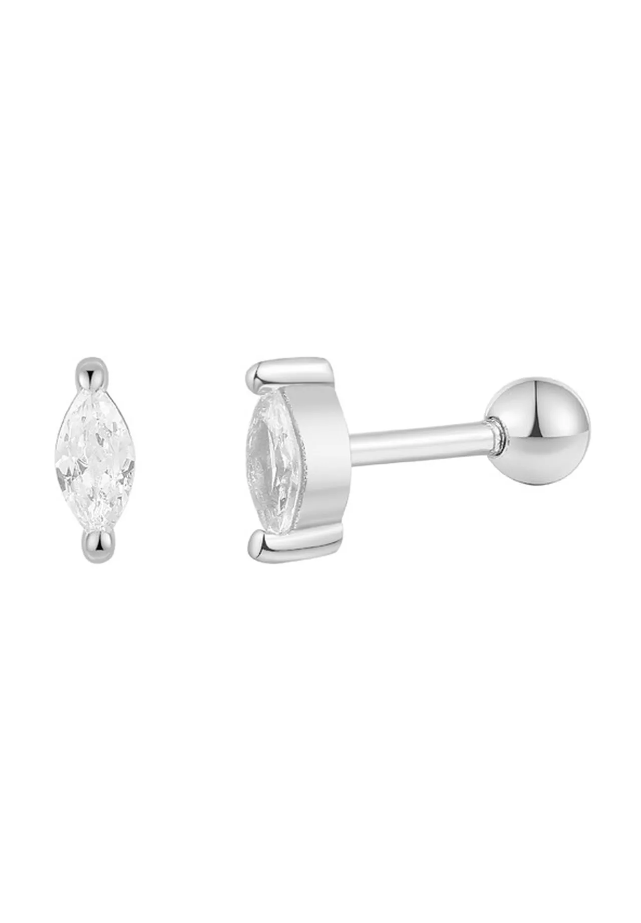 Silber Piercing mit Zirkonia