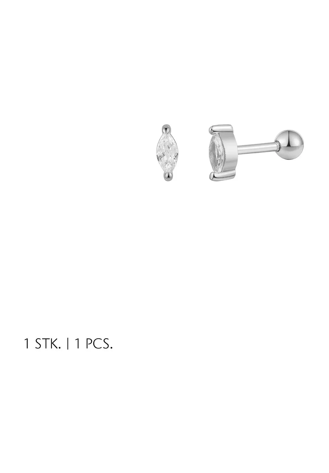 Silber Piercing mit Zirkonia