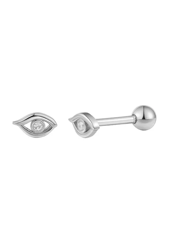 Silber Piercing mit Zirkonia