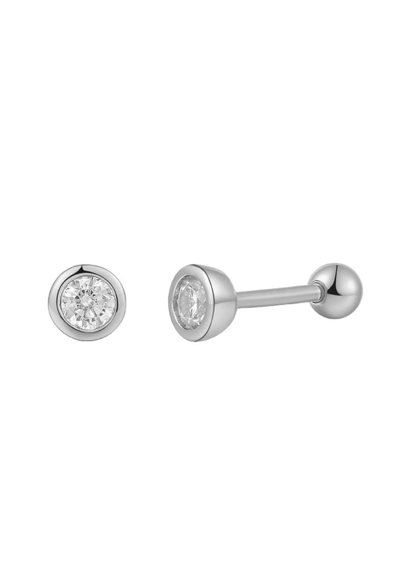 XENOX Damen Piercing 925er Silber mit Zirkonia, SILBER, 99