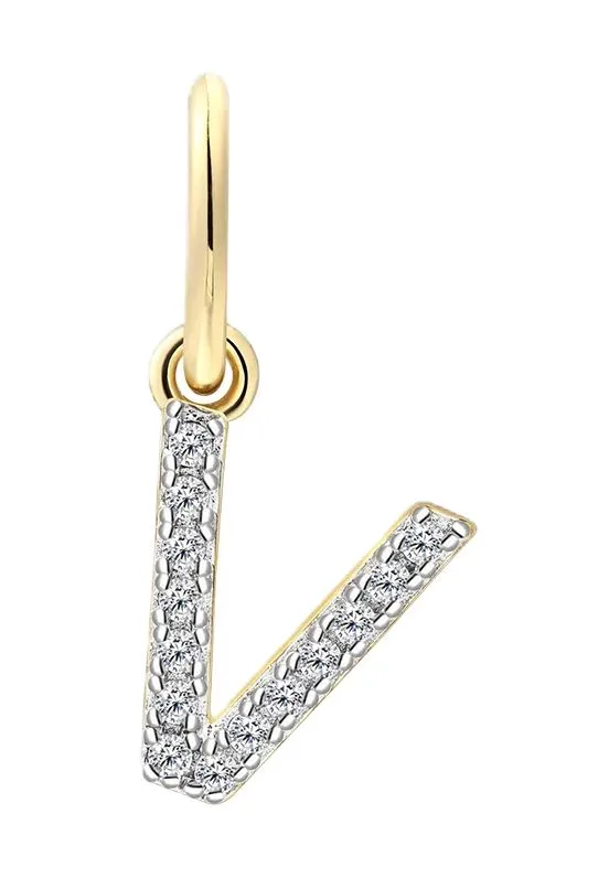 Buchstabe V Gold Charm Anhänger