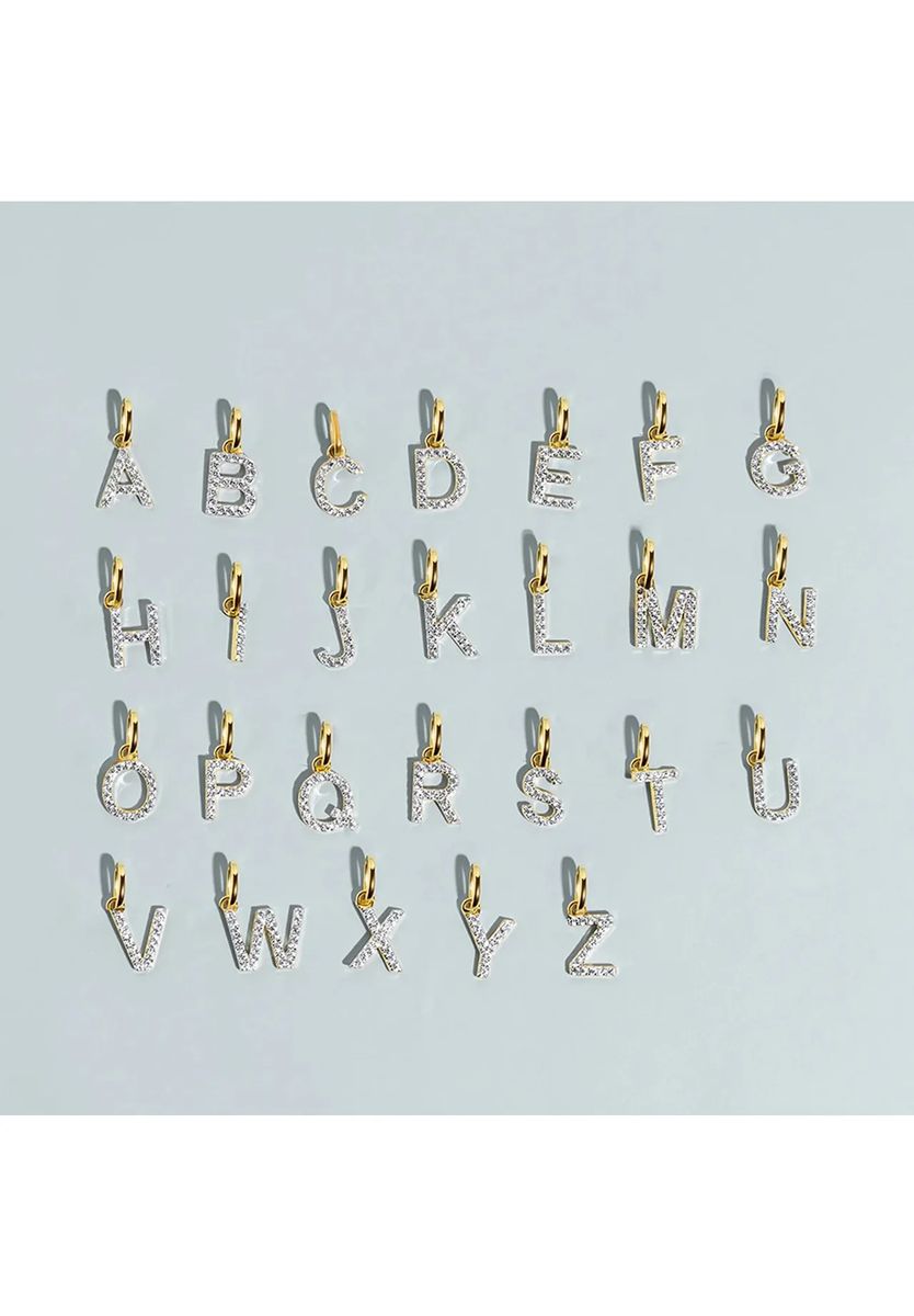 Buchstabe V Gold Charm Anhänger