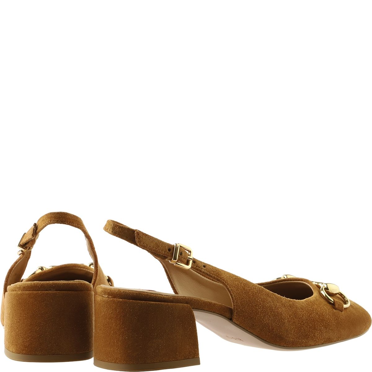 Wildleder Slingpumps mit Blockabsatz