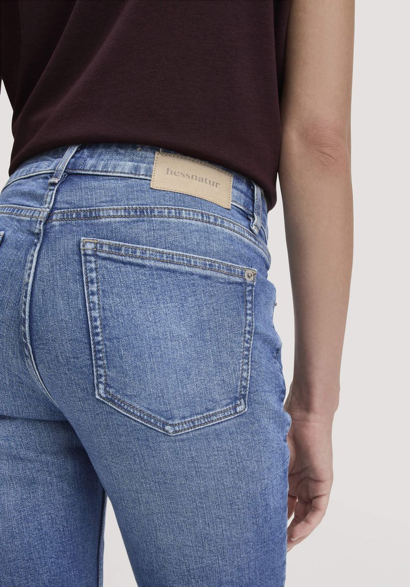 Skinny Bio-Denim Jeans mit mittelhohem Bund