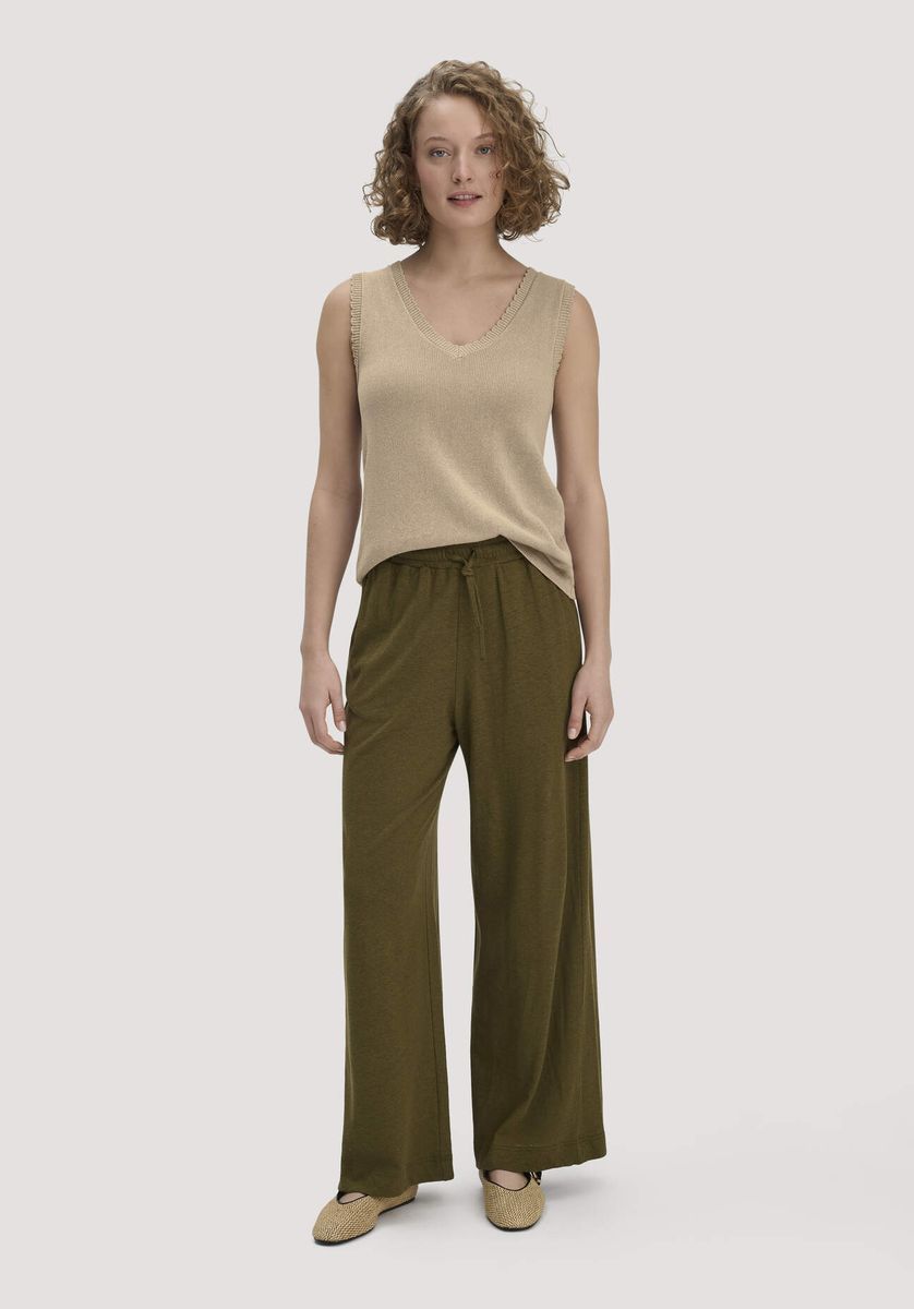 Ärmelloses Stricktop aus Leinenmischung