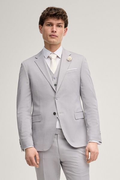 Joop! Herby Hellgraues Hochzeitssakko Slim Fit Viskose-Wolle