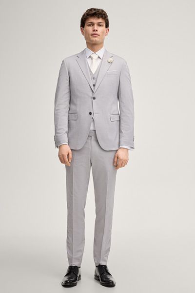 Joop! Herby Hellgraues Hochzeitssakko Slim Fit Viskose-Wolle