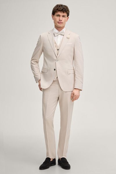 Joop! Herby Wedding Sakko in Hellbeige Viskose-Woll-Mischung