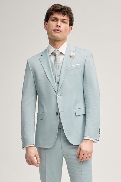 JOOP! Herby Salbeigrün Texturiertes Hochzeitssakko Viskosemischung