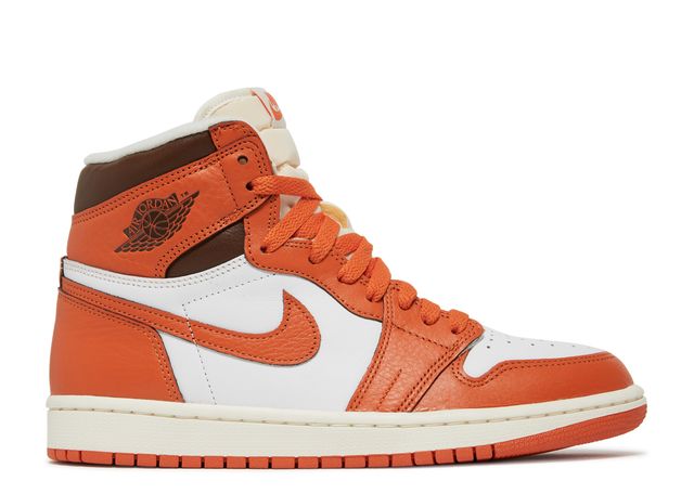 Orange-weißer High-Top-Sneaker aus Leder