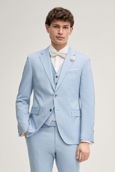 JOOP! Herby Hellblaues Slim-Fit Stretch Viskose-Woll-Mix Sakko