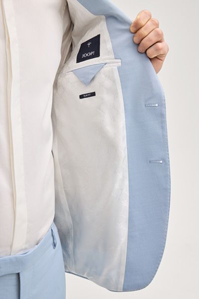 JOOP! Herby Hellblaues Slim-Fit Stretch Viskose-Woll-Mix Sakko