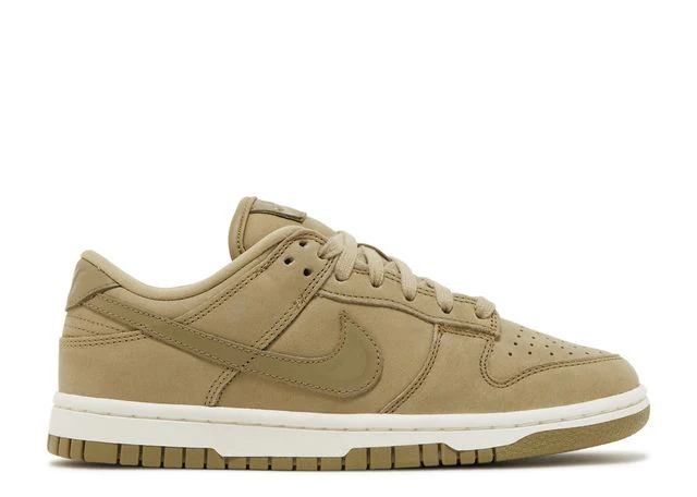 Neutrale olivfarbene Low-Top-Sneakers aus Leder