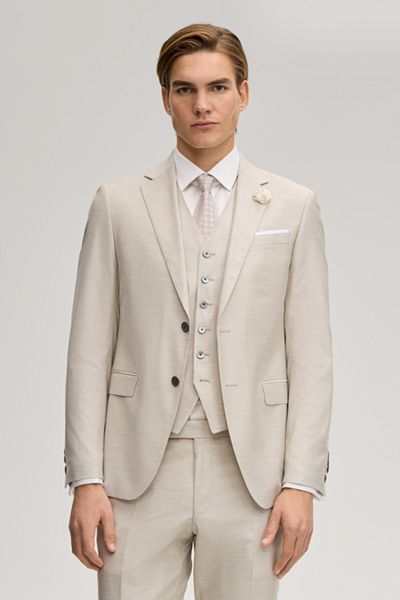 Joop! Herby Beige Wollmischung Slim Fit Hochzeit Sakko