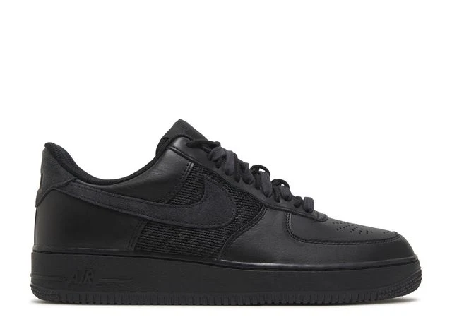 Schwarze Air Force 1 Leder-Sneakers