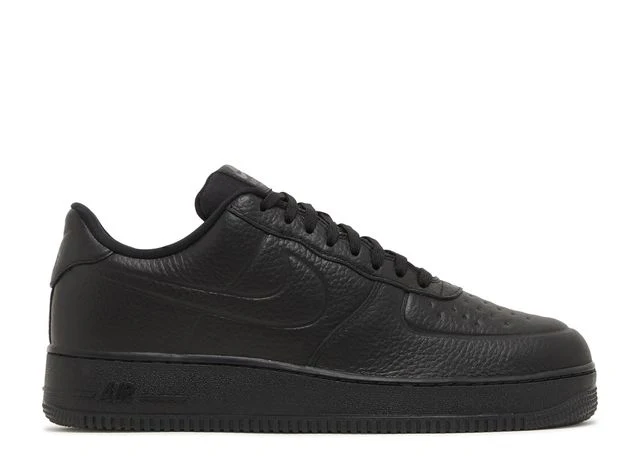 Schwarze Air Force 1 Leder-Sneakers