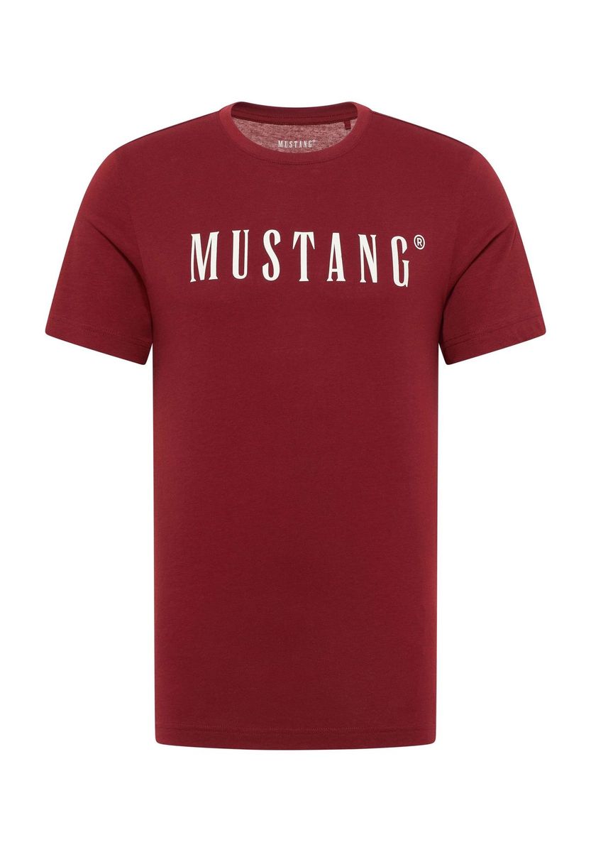 MUSTANG® T-Shirt, Baumwolle, Kurzarm, für Herren, rot, S