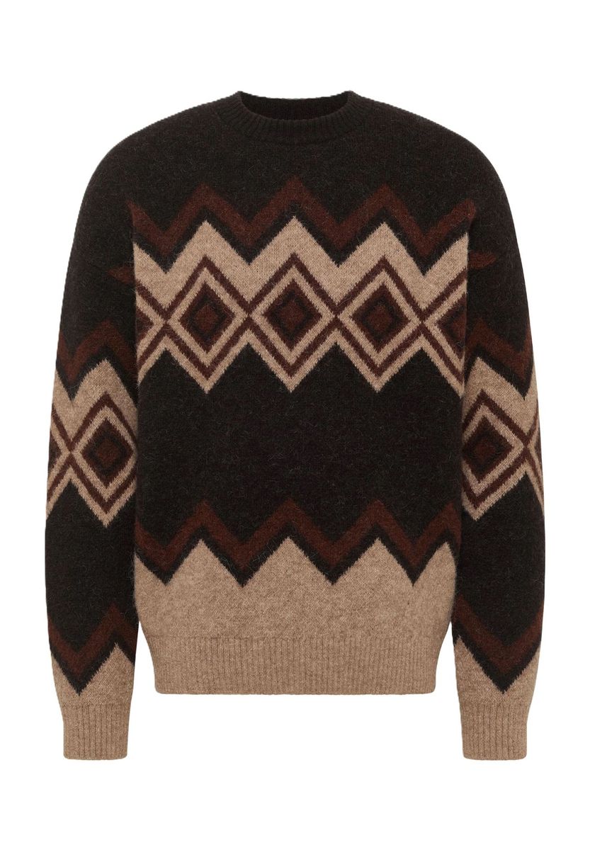 Strickpullover mit Muster aus Wollmischung