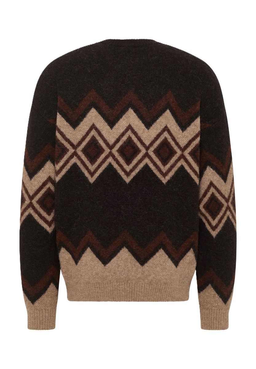 Strickpullover mit Muster aus Wollmischung