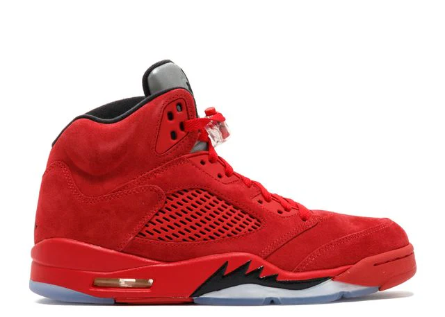 Air Jordan 5 Wildleder Sneaker Rot