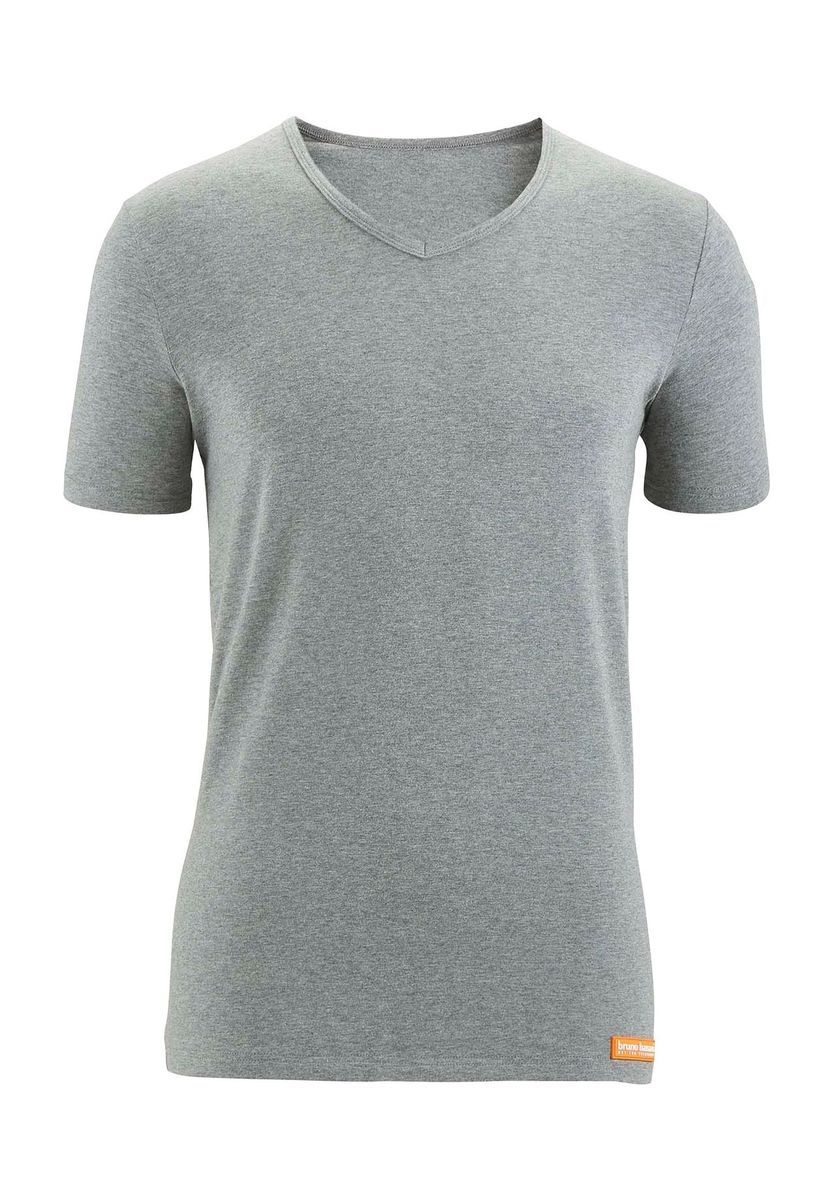 Klassisches V-Ausschnitt Baumwollmischungs-T-Shirt