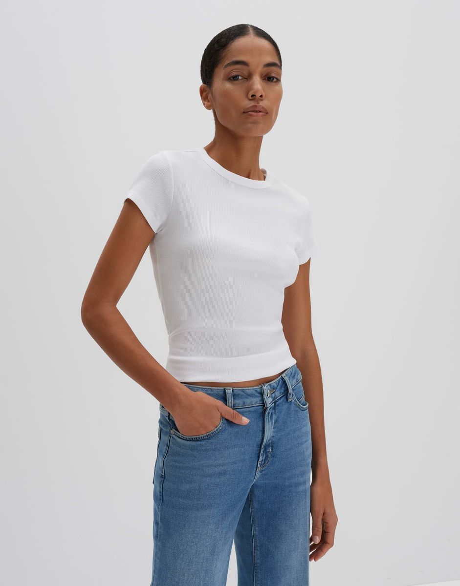 Figurbetontes Ripp-Shirt aus BCI Baumwolle