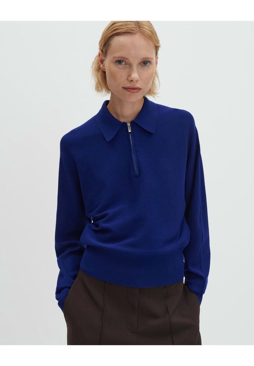 someday. Strickpullover, Tineki, Polokragen, Fledermausärmel, für Damen, blau, 36