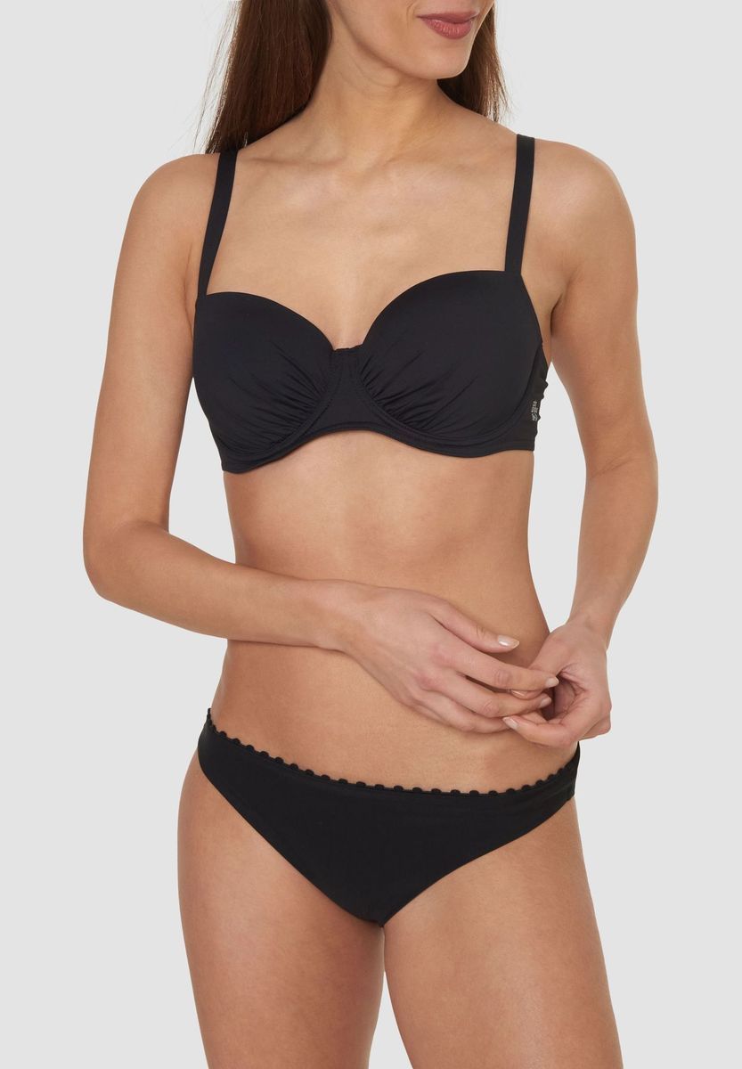 Schwarzes Bügel-Bikini-Oberteil