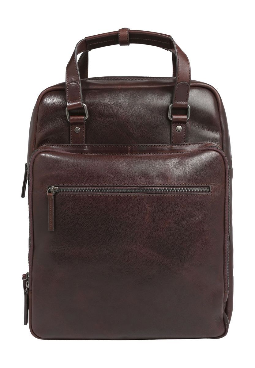 Klassischer Lederrucksack Handgepäcktasche