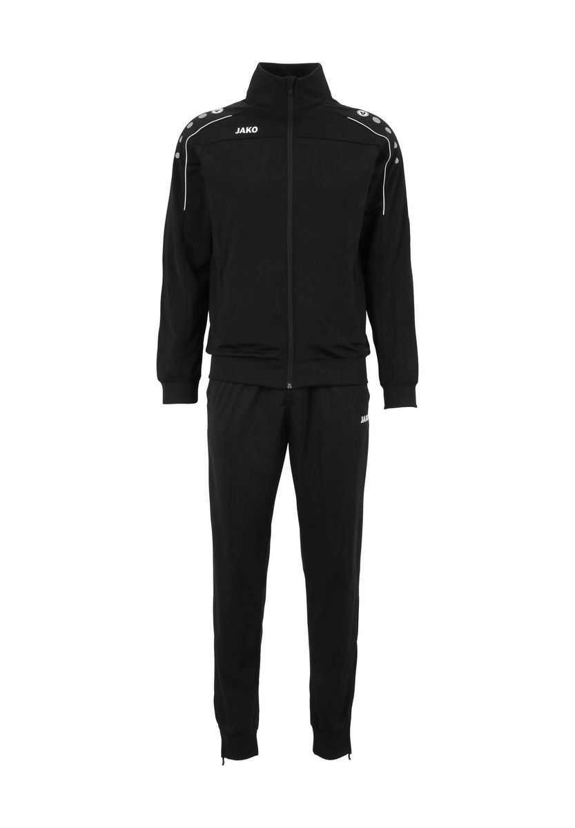 Klassischer schwarzer Trainingsanzug mit Streifen